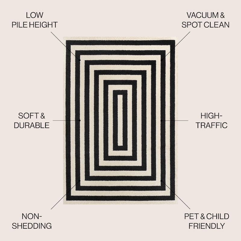 JONATHAN Y Olivier Modern Classic Mitre Stripe Brown/Ivory Rug