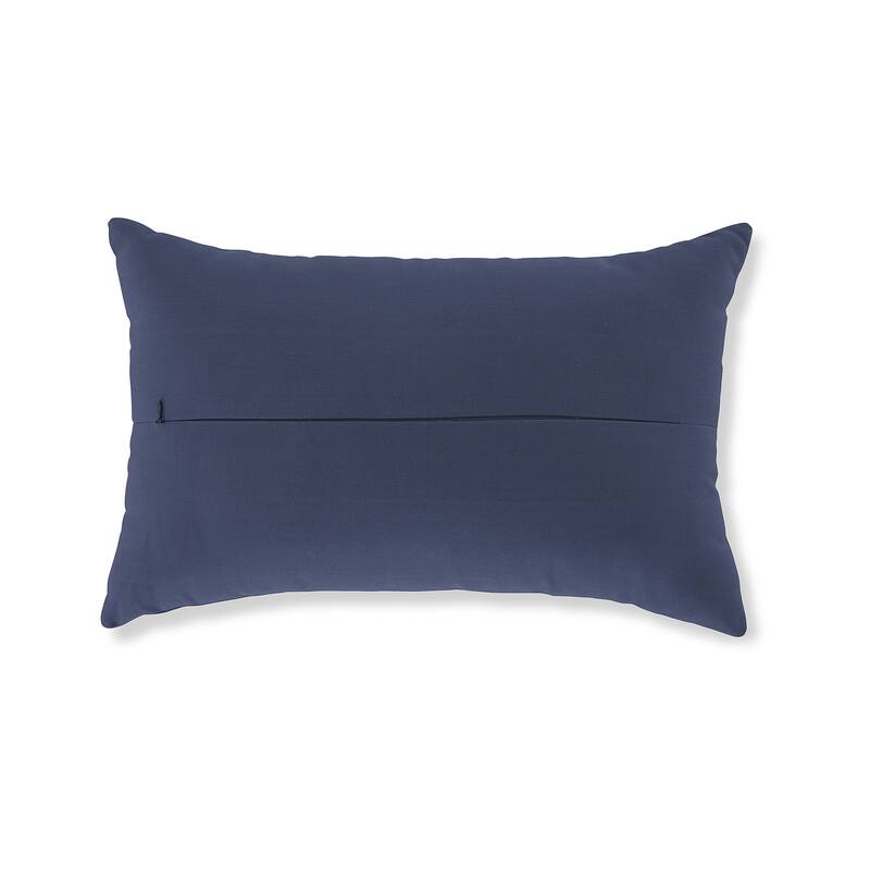 Ashley Furniture Velvetley Navy/White Indoor/Outdoor Pillow