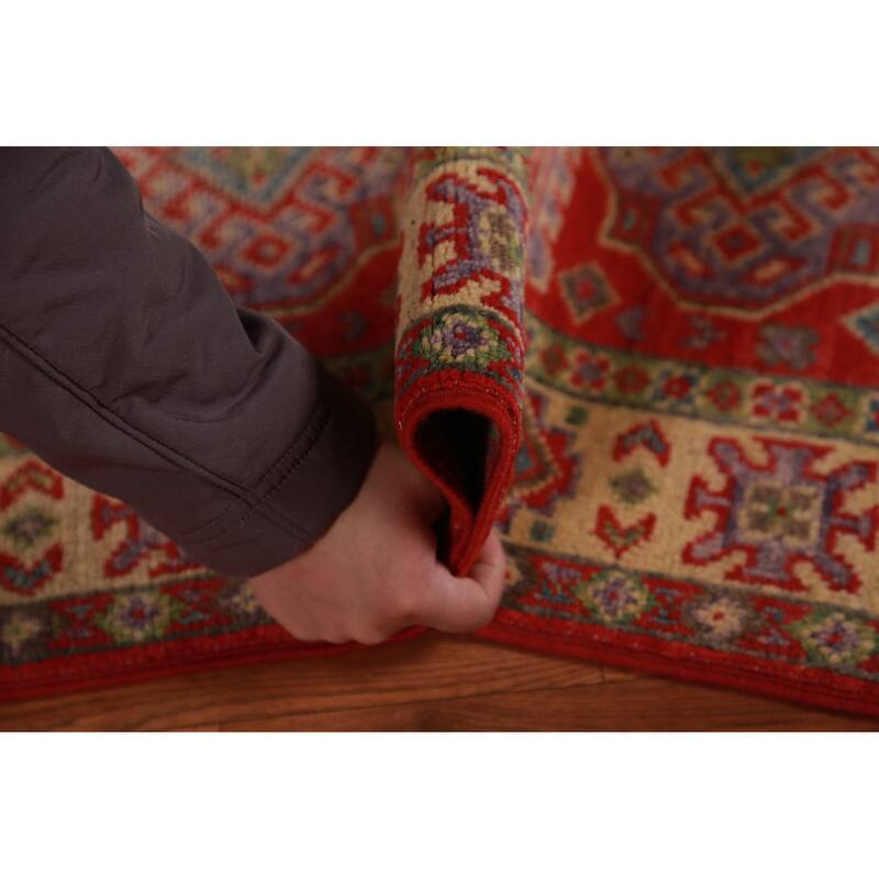 Geometric Kazak Oriental Foyer Rug Traditional Handmade Wool Carpet - 2'0"x 3'0"