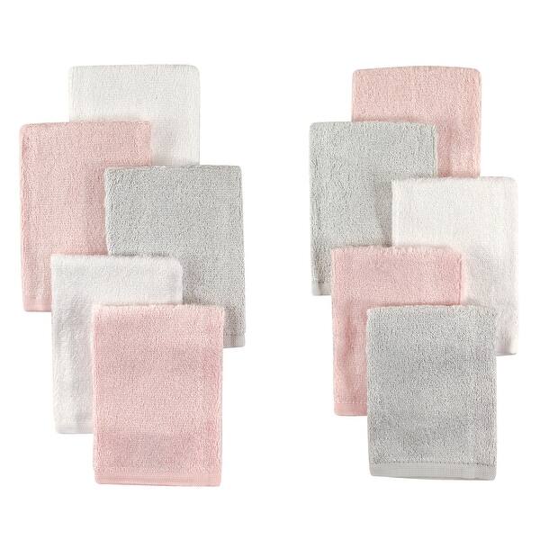 slide 1 of 1, Little Treasure Baby Girl Rayon from Bamboo Luxurious Washcloths, Light Pink Gray, One Size - Light Pink Gray - One Size One Size - Light Pink Gray