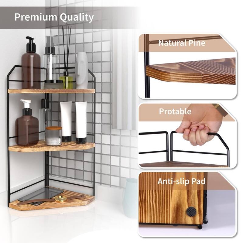 Countertop Corner Shelf Organizer - 7.87"D x7.87"W x 17.4"H