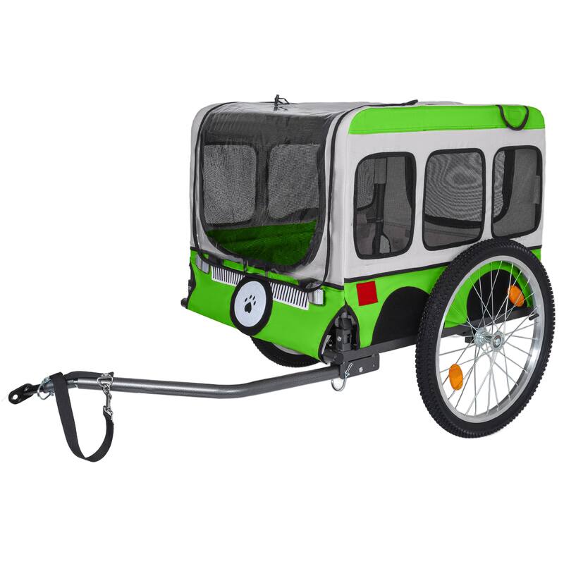 Large Folding Bike Trailer for Dogs, Heavy-Duty Steel Frame, Spacious Design, All-Terrain Cycling, Jogging & Camping Adventure