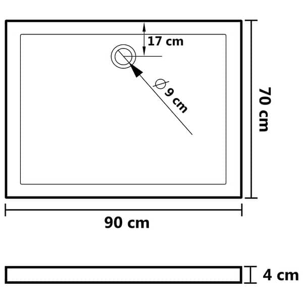 dimension image slide 5 of 6, vidaXL Shower Base Tray with Dots White ABS