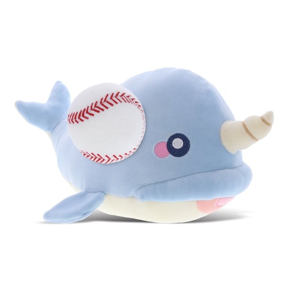 slide 2 of 6, DolliBu Soft Huggable Blue Narwhal Stuffed Animal with Baseball Plush - 11.75 inches