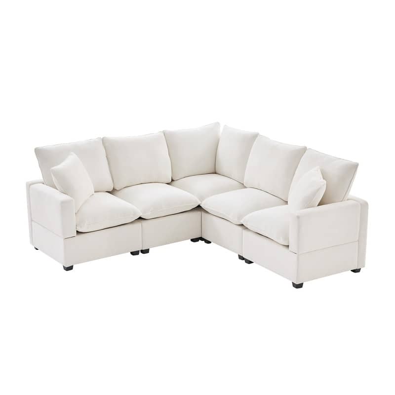Modern Chenille Multi-Seat Sectional Sofa
