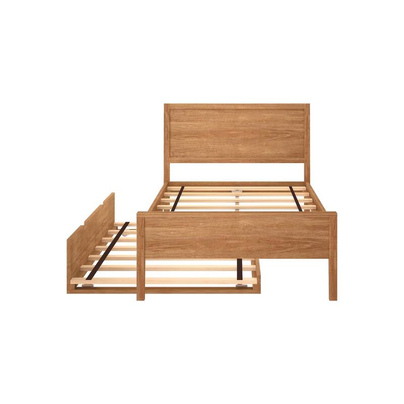 Max and Lily Twin-Size Bed with Panel Headboard and Trundle