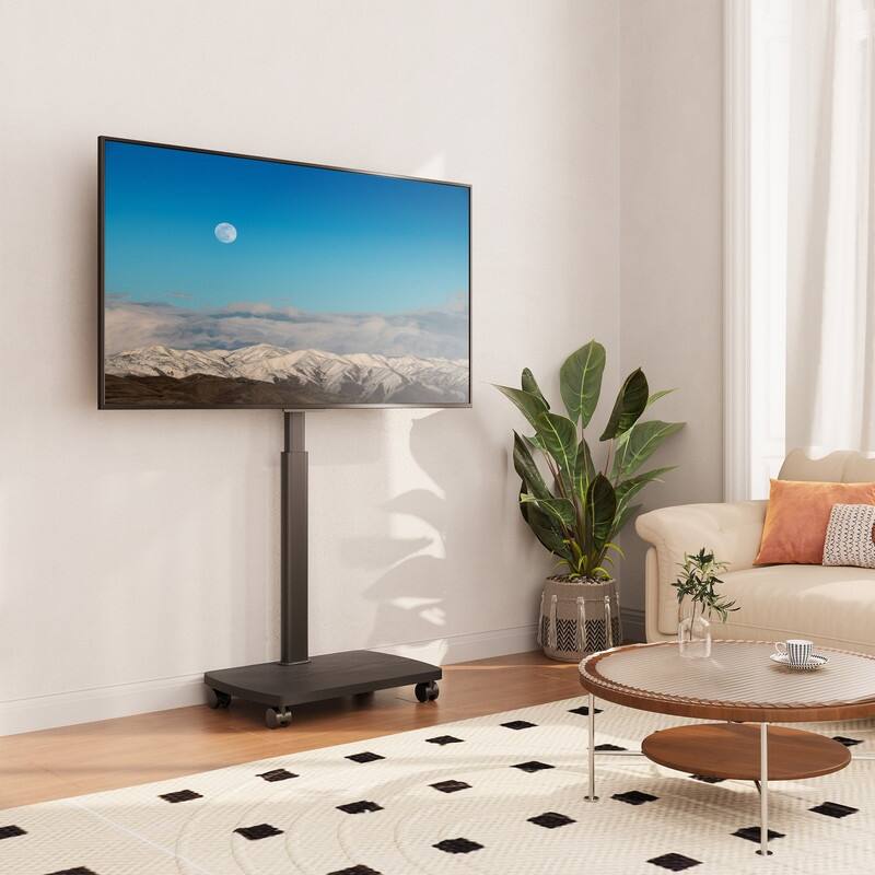 AOKCOS Modern Rolling TV Stand with Wheels for 32 to 65 inch TVs