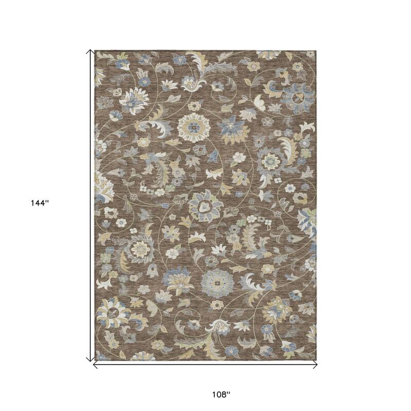 HomeRoots Floral Transitional Rectangle Outdoor Rug