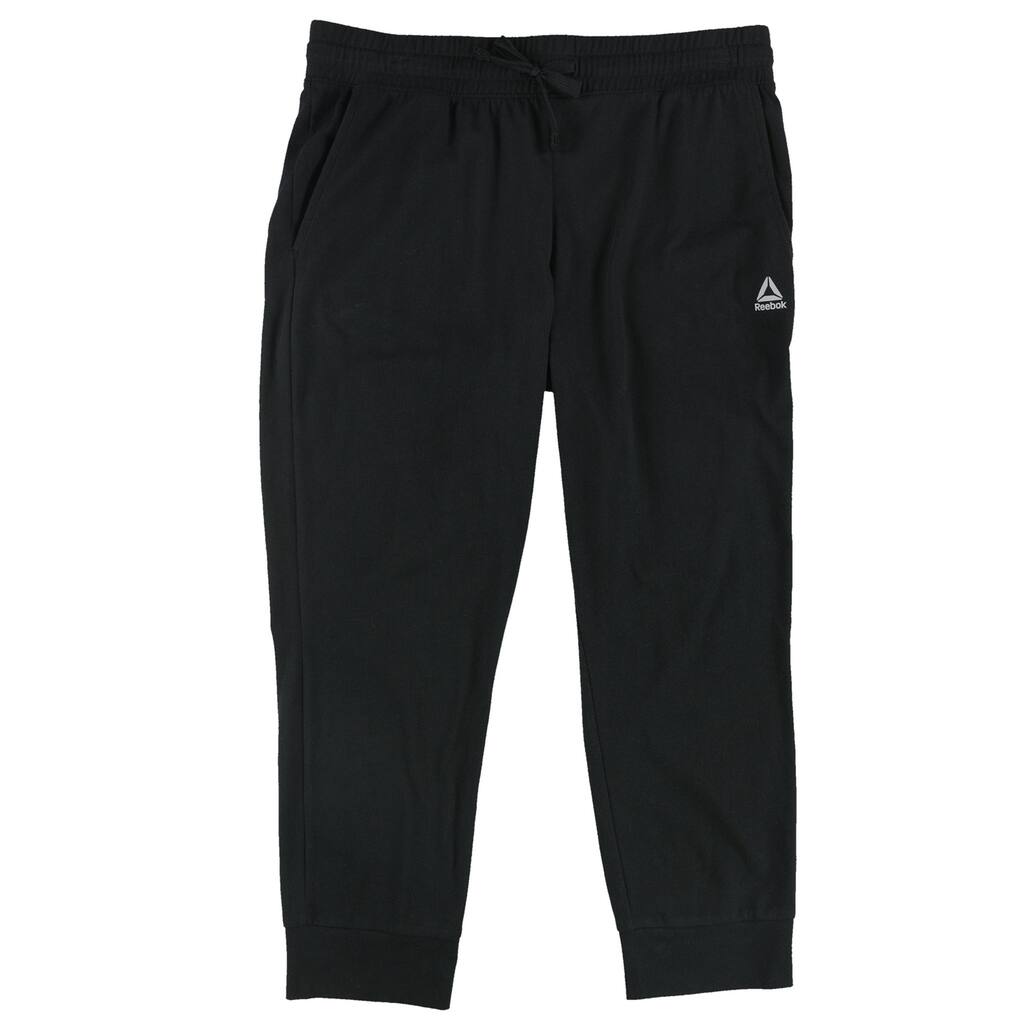 Reebok Womens Training Supply Woven Athletic Jogger Pants,, Black, Small