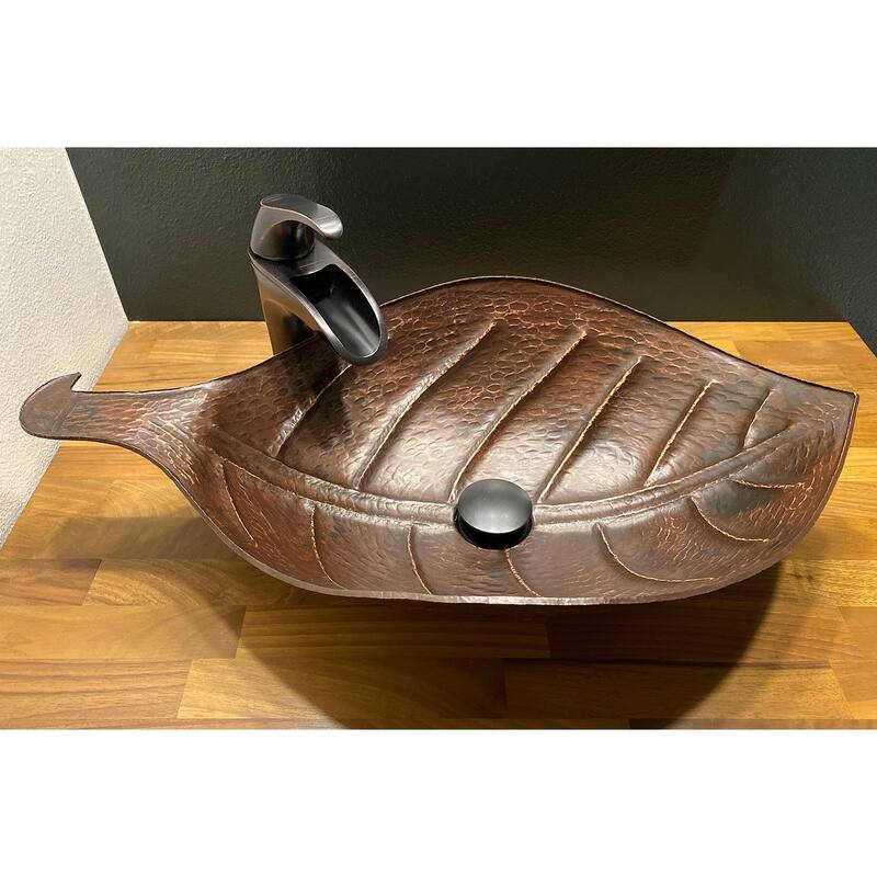 Leaf Vessel Hammered Copper Sink (PVLFDB)
