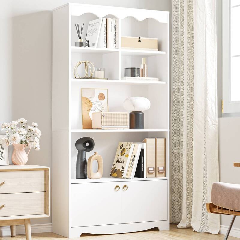 5 Tier Bookcase with 6 Open Display Shelves