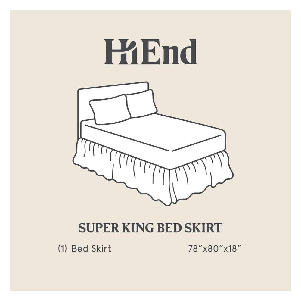 HiEnd Accents Gathered White Linen Bed Skirt, 1PC