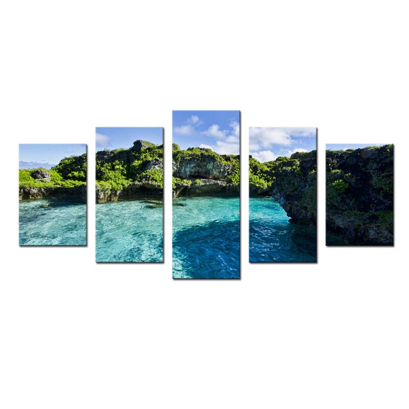 Ready2HangArt 'Seaglass' 5-Piece Wrapped Canvas Wall Art Set