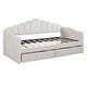 preview thumbnail 34 of 37, Velvet Twin Daybed with Storage Drawers and USB Ports, Upholstered Sofa Bed