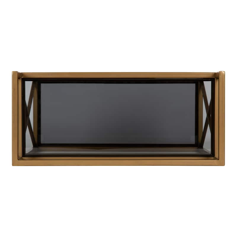 Kate and Laurel Blex Metal and Glass Wall Shelf
