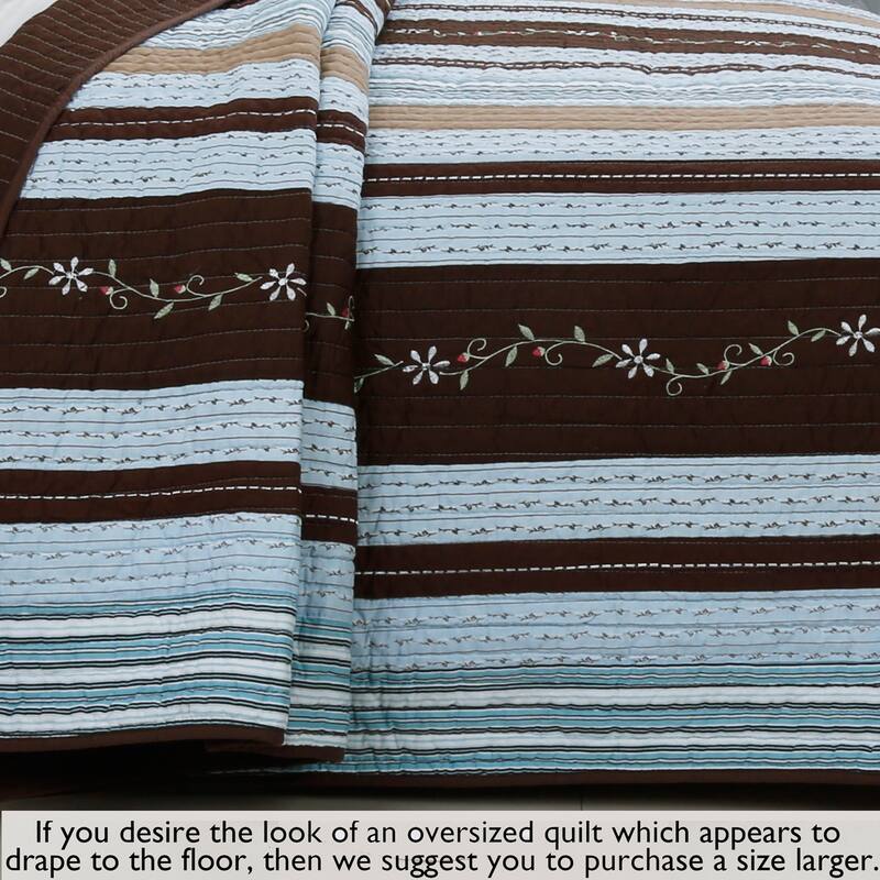 Copper Grove Amaryllis Striped 3-piece Quilt Bedding Set
