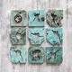 preview thumbnail 2 of 2, Uttermost Bahati Wood Wall Decor In Blue, Set Of 9