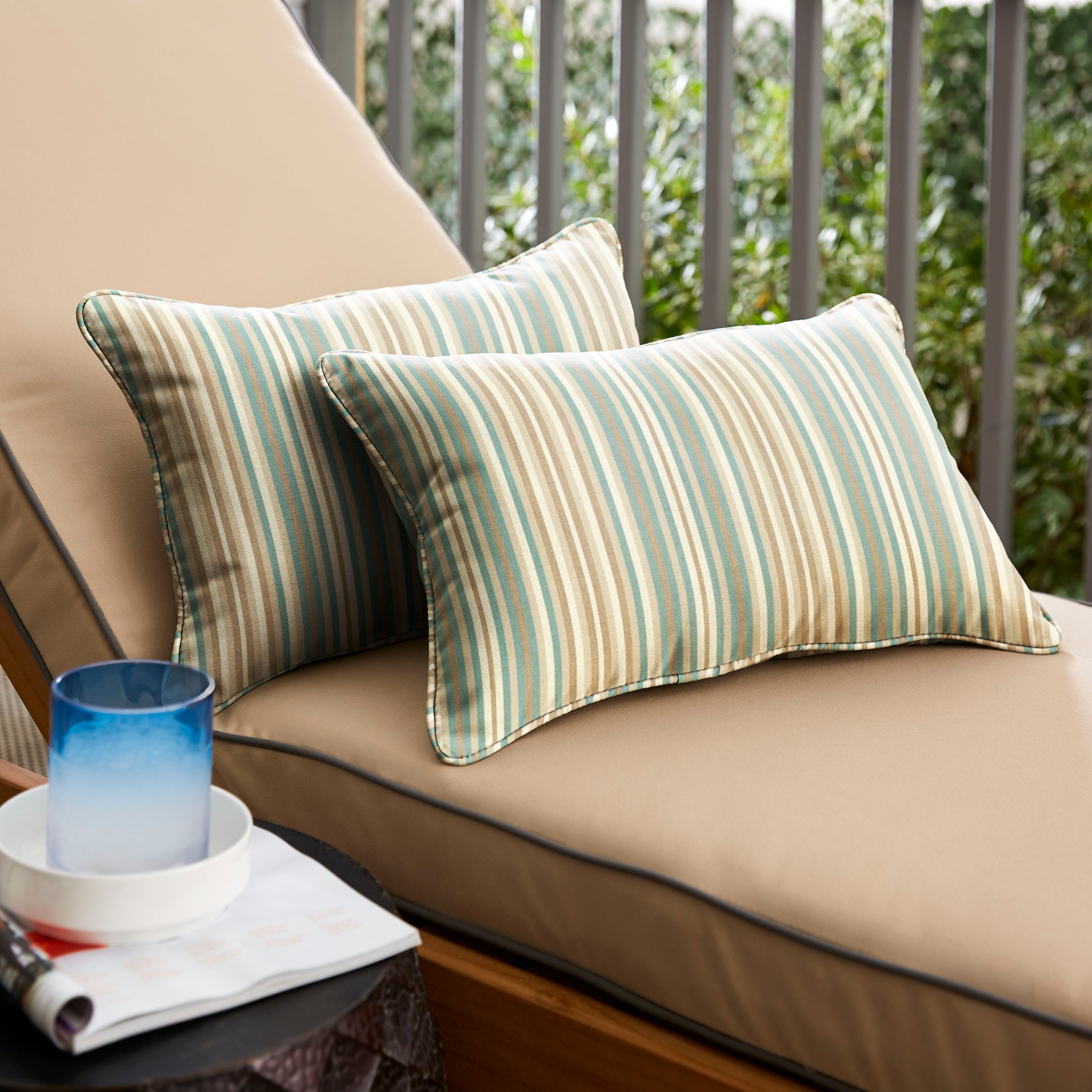 Sunbrella Gavin Mist Corded Indoor/ Outdoor Pillows (Set of 2)