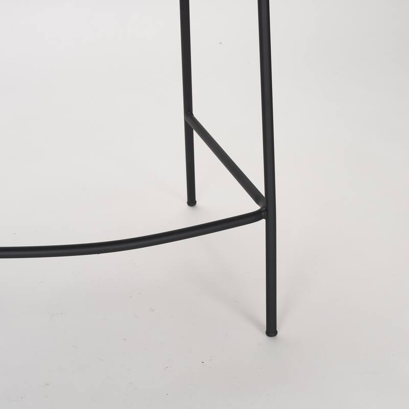 Carolyn Counter Stool w/ Gray Fabric & Matte Black Metal