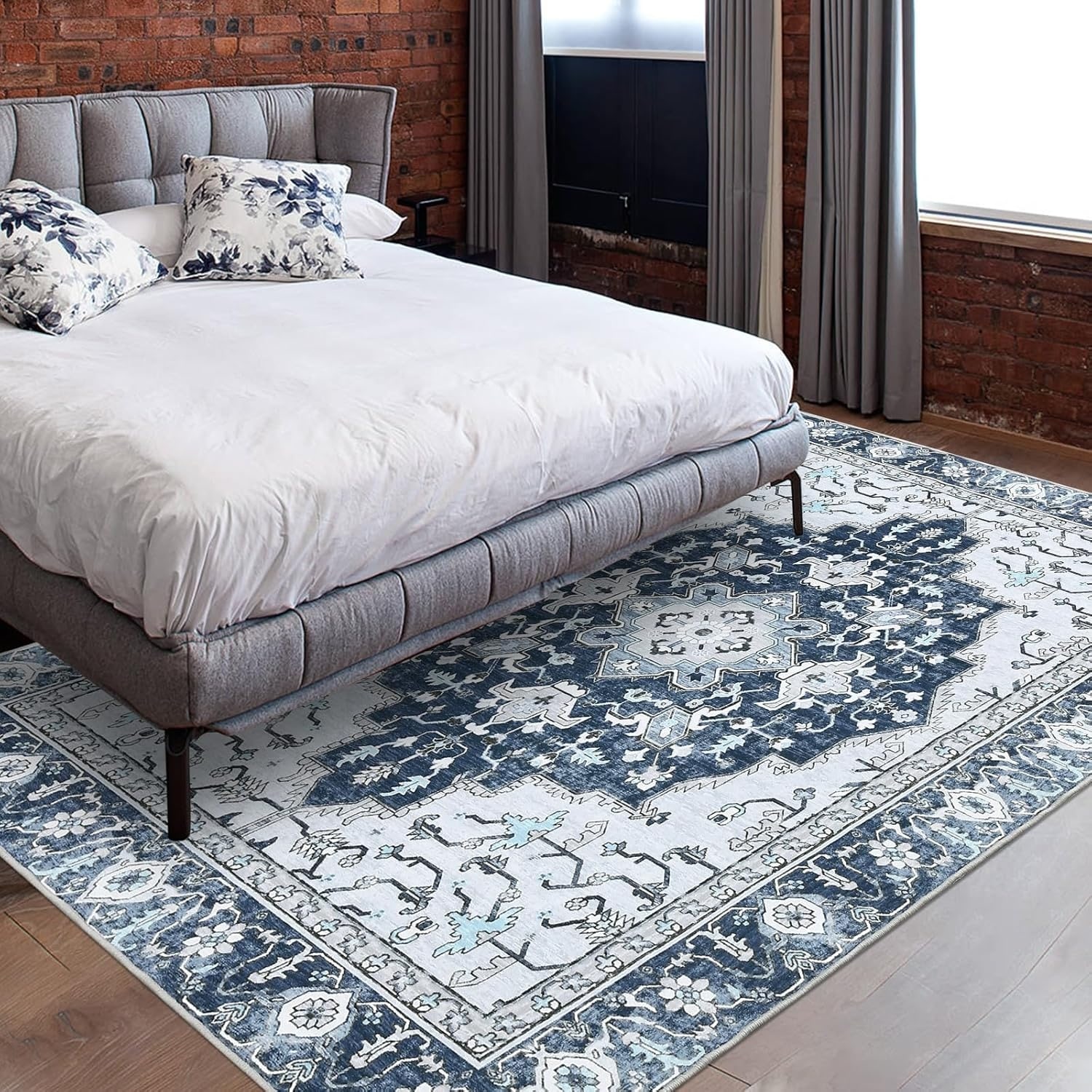 新作人気 GIMMYFIVE Foldable Soft Print Rug, Area Vintage Washable 菓子