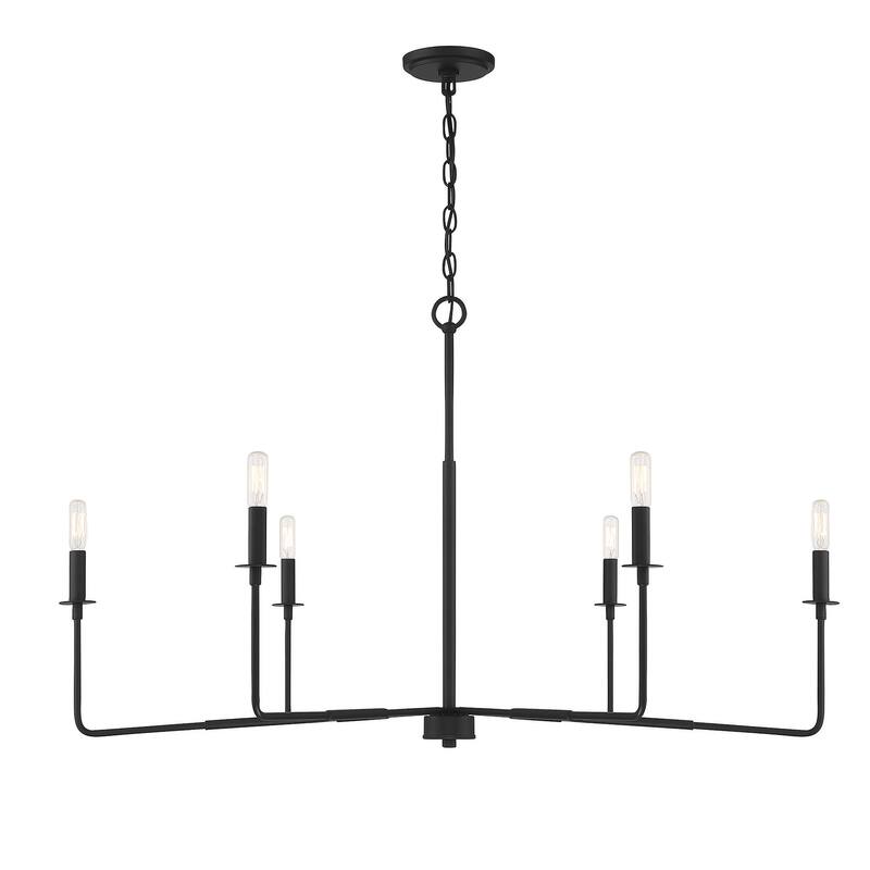 Savoy House Salerno 6 Light 42" Wide Chandelier - Matte Black