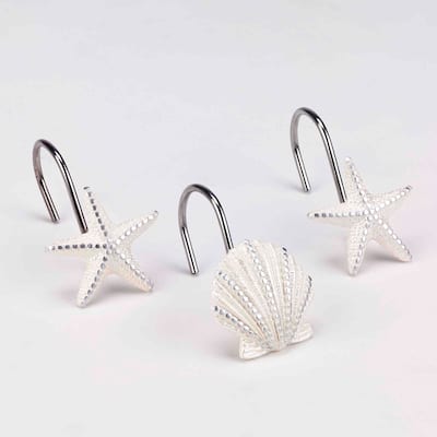 Avanti Linens Sequin Shells Shower Hooks - Ivory