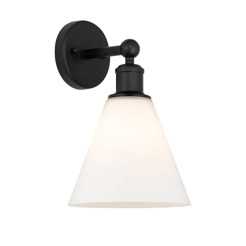 Innovations Lighting 616-1W-13-8 Berkshire Sconce Berkshire 13" Tall - Matte Black / Matte White