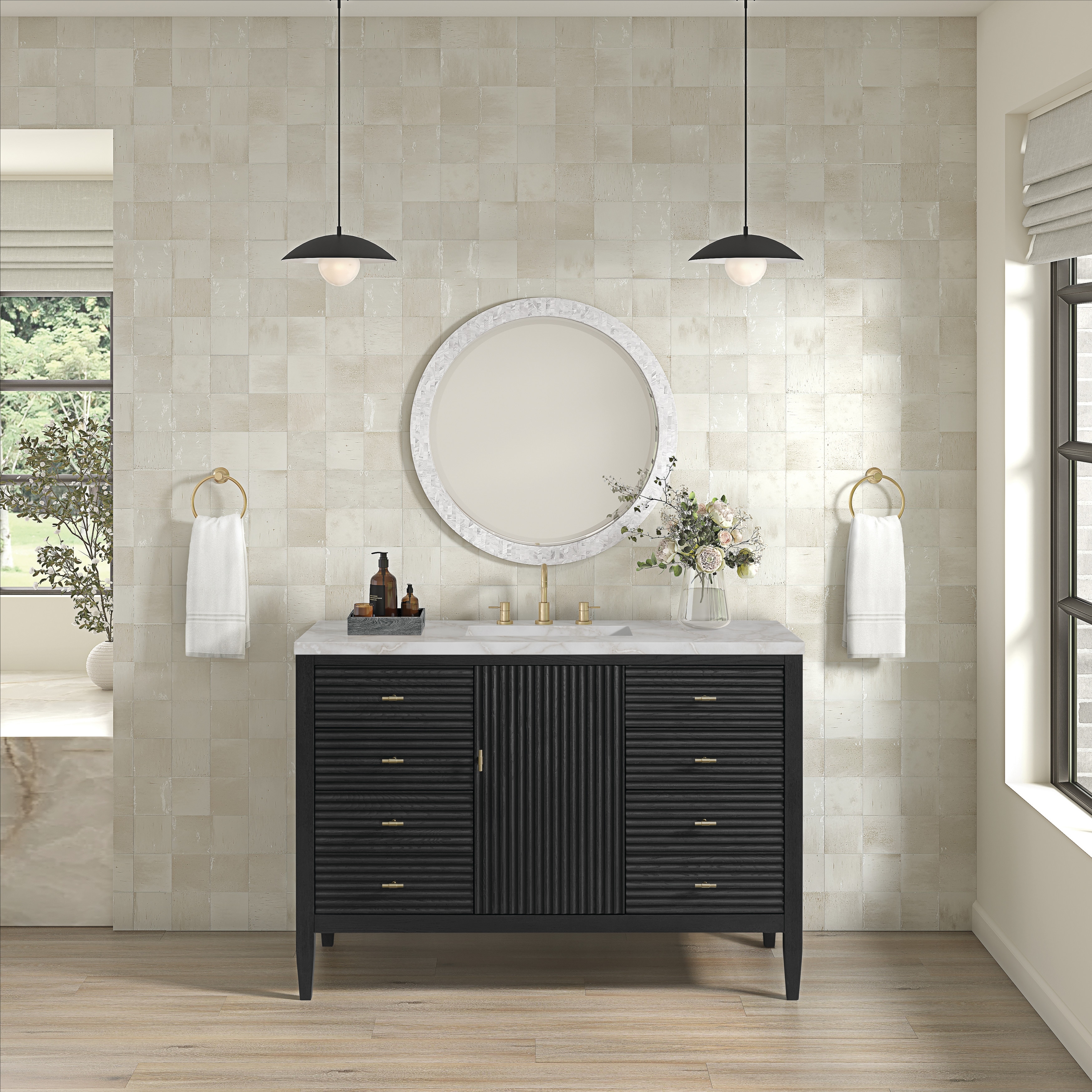 James Martin Vanities Myrrin 48" Vanity, Carbon Oak