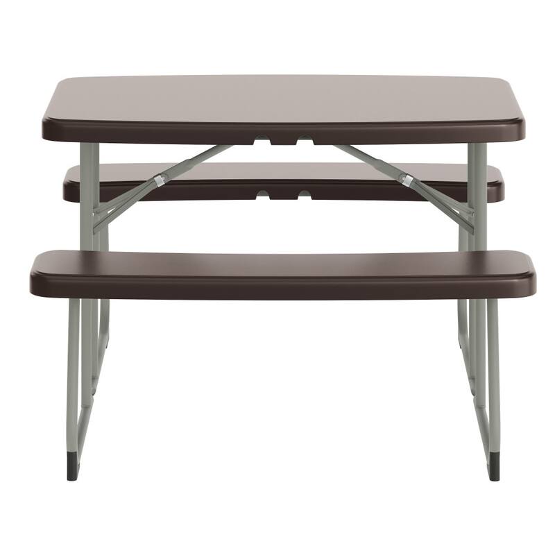 Indoor/Outdoor Commercial Grade Kids Folding Picnic Table with Benches - 37.5"D x 32.625"W x 21.5"H