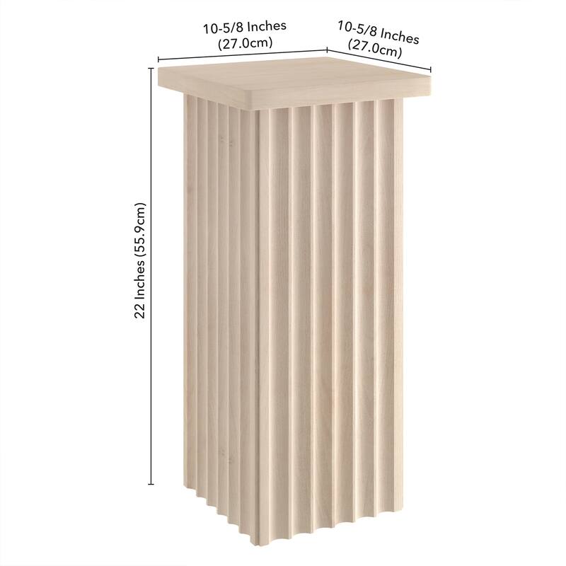 Bourne 10.75" Wide Square Fluted Side Table - 10.75" Wide