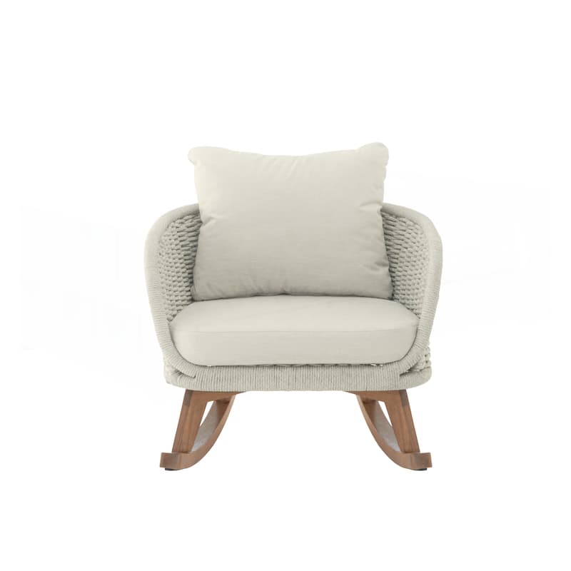 Contemporary Minimalist Wicker Rocking Chair