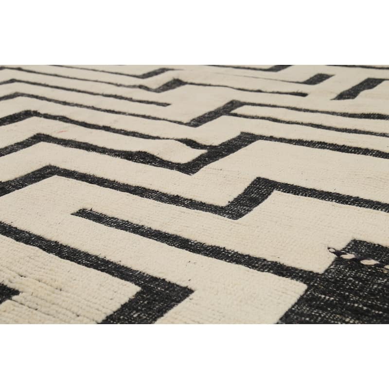 Geometric Moroccan Large Area Rug Handmade Wool Carpet - 9'9"x 14'10"