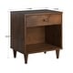 preview thumbnail 9 of 9, Frey 1-Drawer Brown Finish Wood Nightstand by iNSPIRE Q Modern