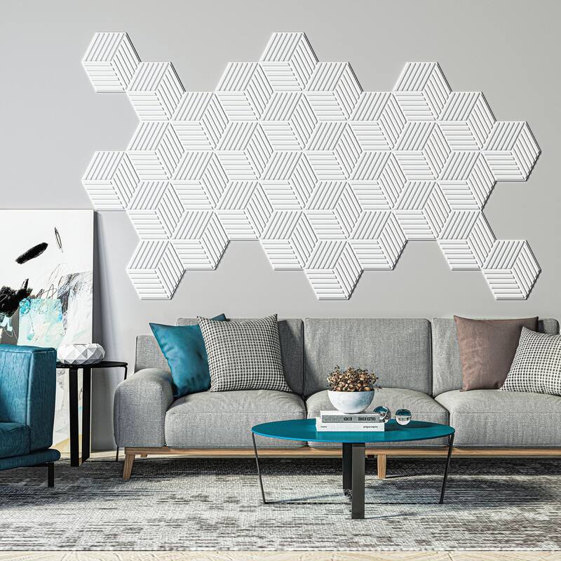 Art3d 11.9''X11.9'' PVC 3D Wall Panels for Interior Wall Decor, Textured Accent Wall Panrling,33-Pack,32 sqft