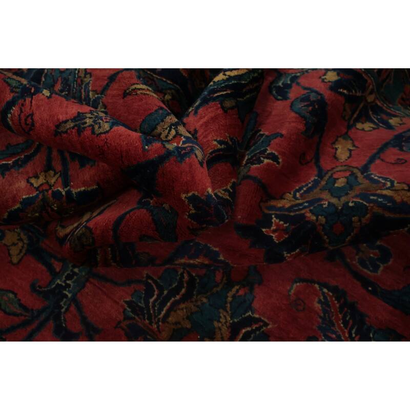 Hand Knotted Oriental 100% Wool Carpet Traditional Floral Pink Bidjar Area Rug - 9' 11'' X 7' 9''