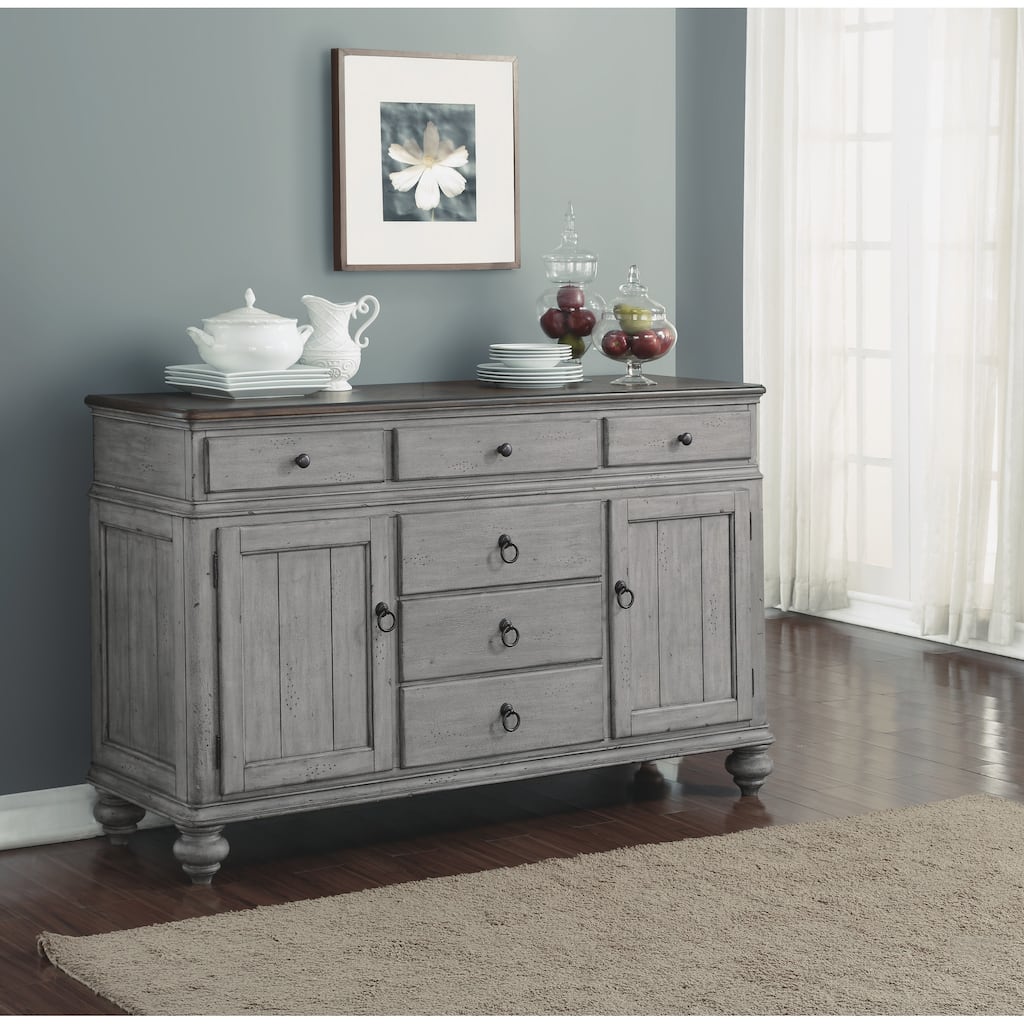 Plymouth Gray Wood Buffet - 64" x 39" x 20"