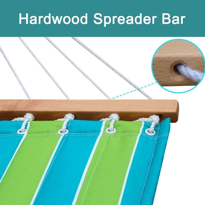 Outdoor Cotton Rope Hammock with 12FT Steel Stand