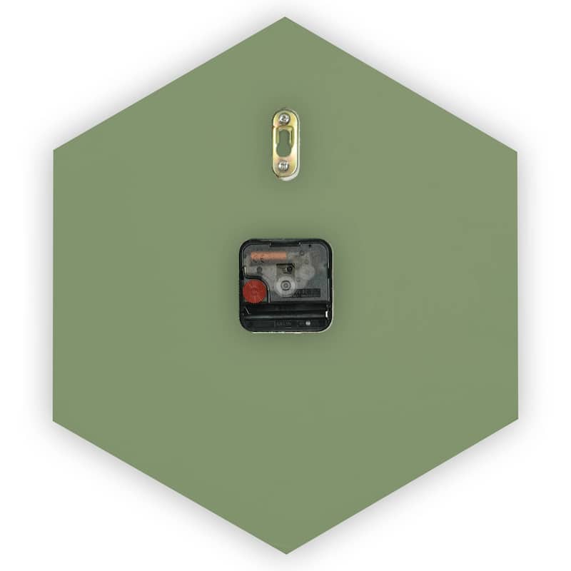 Manchester Silent Simple Hexagon Shaped Non Ticking Wall Clock with Aluminum Hands for Home Office Living Room(Battery Included)
