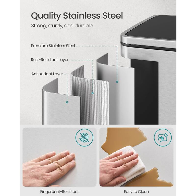13-Gallon Trash Can with Soft-Close Lid