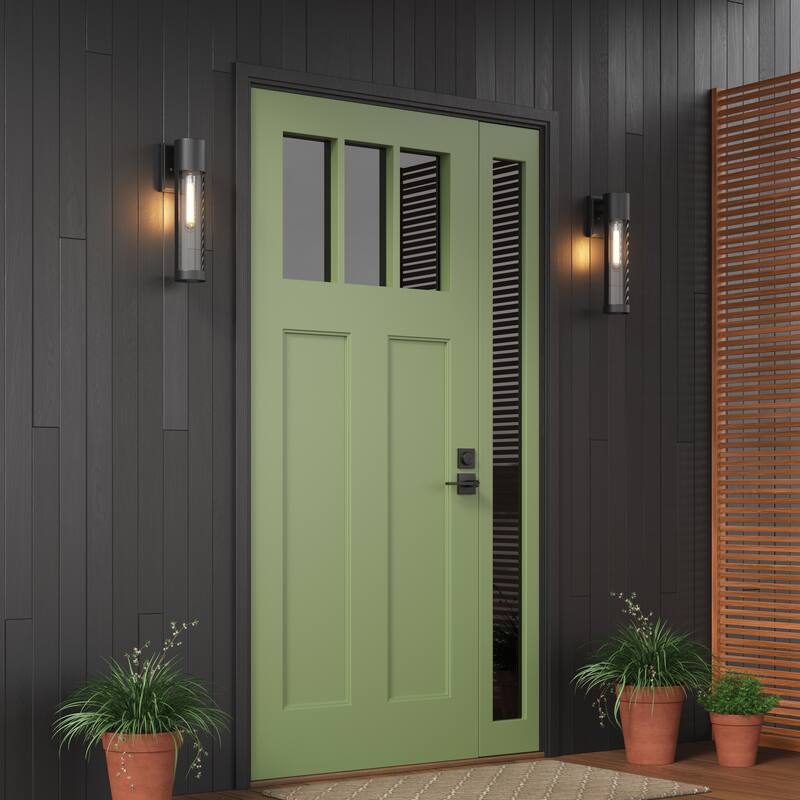 Millennium Lighting Hester 1 Light Outdoor Wall Sconce with Clear Glass Shades - 11 Inch - Powder Coat Black