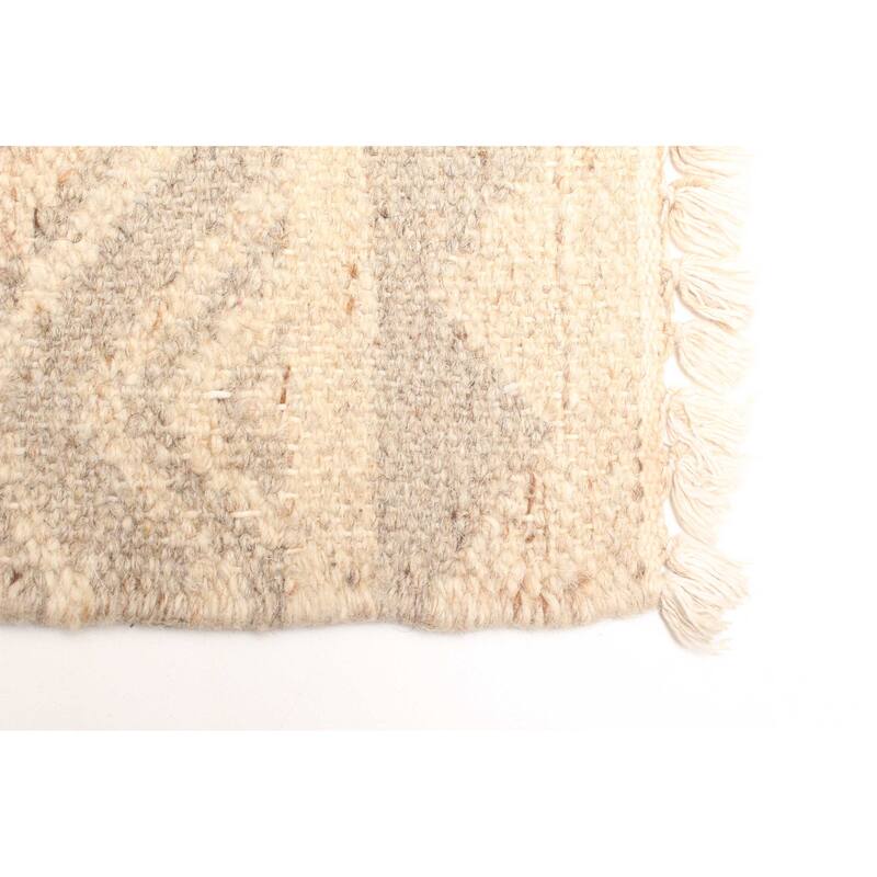 ECARPETGALLERY Flat-Weave Ankara FW Cream Wool Kilim - 5'4 x 7'6