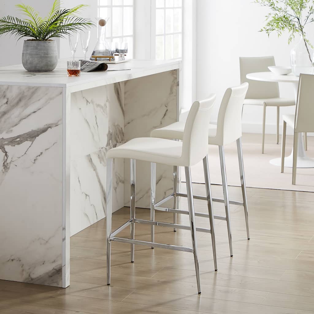 Delta Modern Leatherette & Chrome Counter Stool - Contract Grade