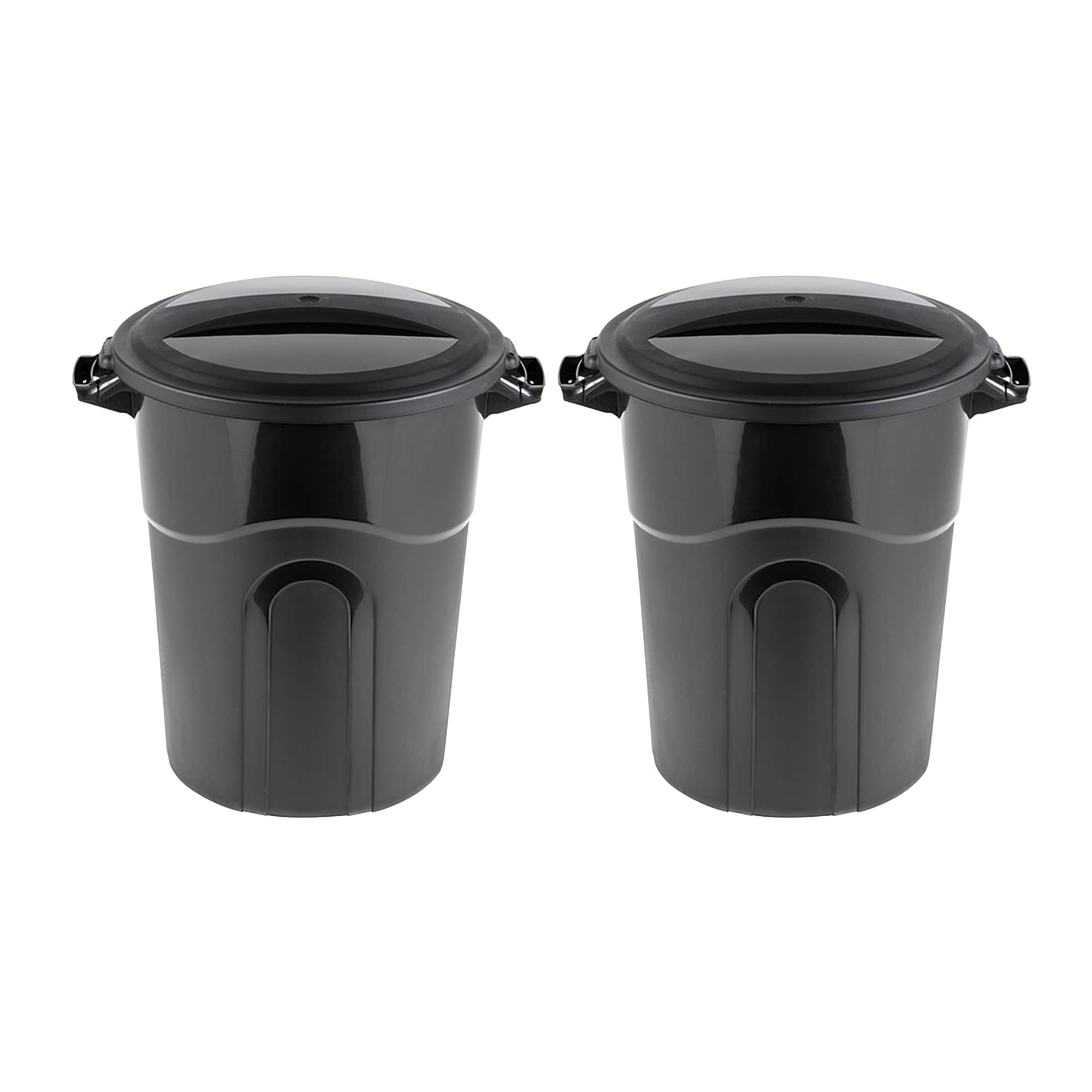 Suncast 30 Gallon Hideaway Trash Waste Bins for Outdoor, Cyberspace (4 Pack)