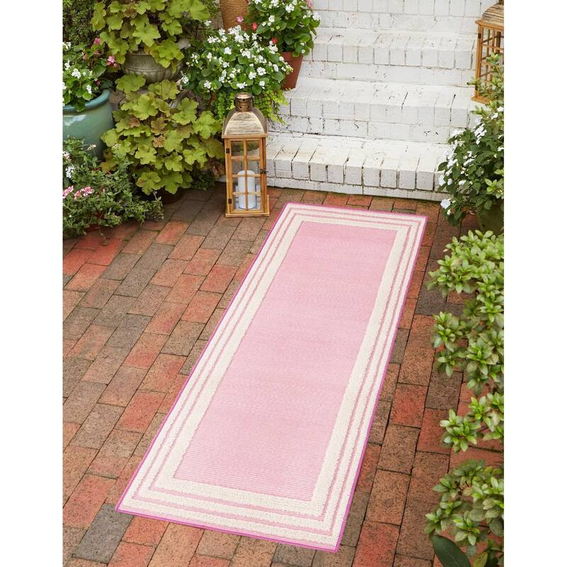 Outdoor Denver Collection Area Rug - Pink - 2'x6'