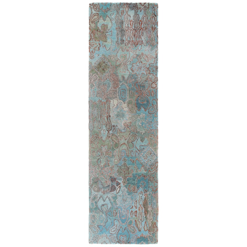 SAFAVIEH Handmade Anatolia Lamya Traditional Wool Rug - 2'3" x 8' Runner - Teal/Green