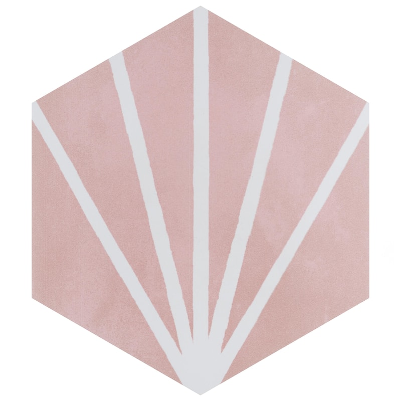 Merola Tile Horizon Dusk Hex Rosa 7-3/4" x 9" Porcelain Floor and Wall Tile