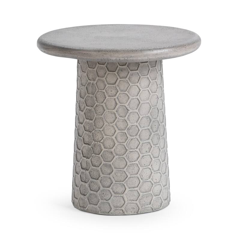 Classic Home Delaine Outdoor Concrete Accent Table - 16W x 16D x 17H