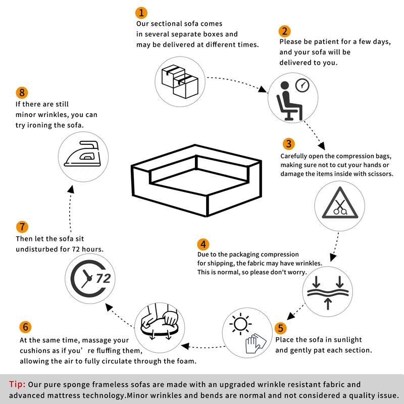 86.2'' Modern Minimalist Style Tufted Design Upholstered 3-Seat Compression Sofa in Dark Blue, Polyester