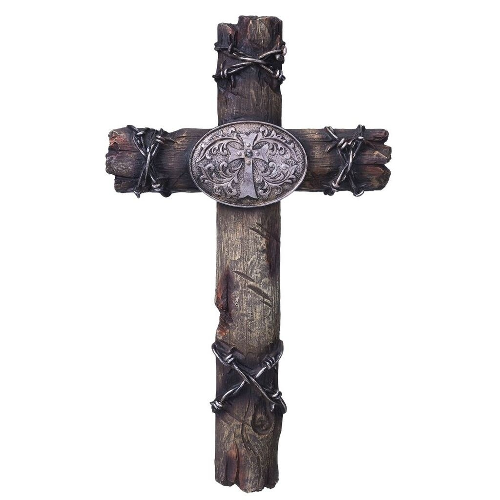 Shop Tough 1 Western Wall Decor Plastic Rustic Wood Cross Brown
