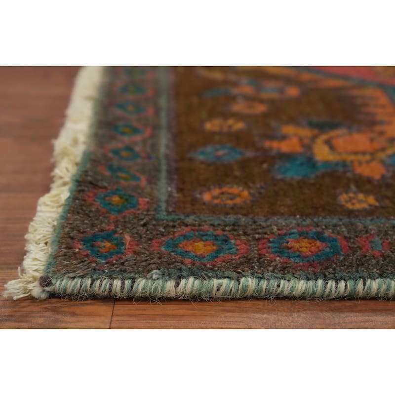 Hand Knotted Oriental 100% Wool Carpet Traditional Medallion Oranges & Rust Tabriz Area Rug - 4' 9'' X 3' 0''